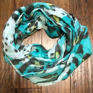 Teal leopard print infinity scarf